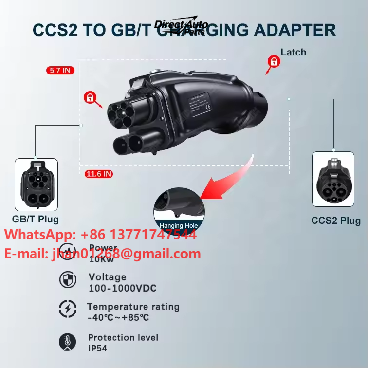 EV DC Charger 200A 250A 1000V  - đánh giá và giá Gb/T To Ccs2 200A Fast Charging Adapter
