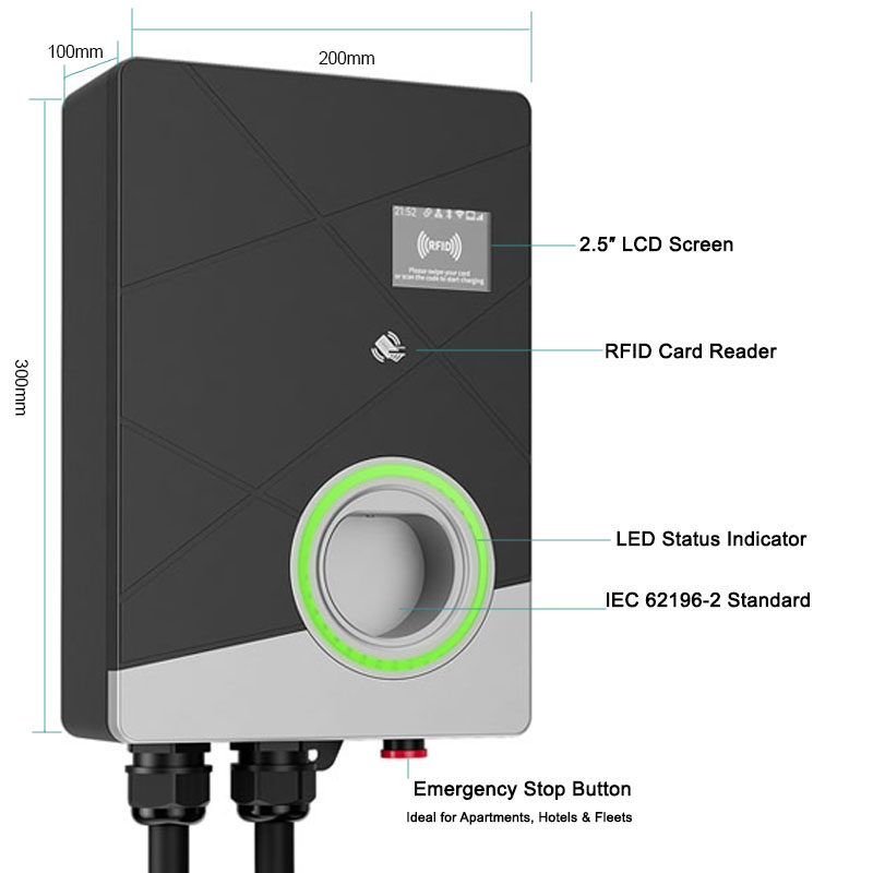 3 Phase 22kW Smart EV Charger  - đánh giá và giá 22Kw Wallbox Type 2 Ocpp Rfid