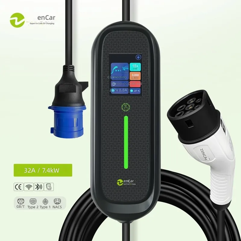 7kW 32A Type 2 Portable EV Cha - đánh giá và giá Portable Ev Charger 32A Type 2 Cee Plug